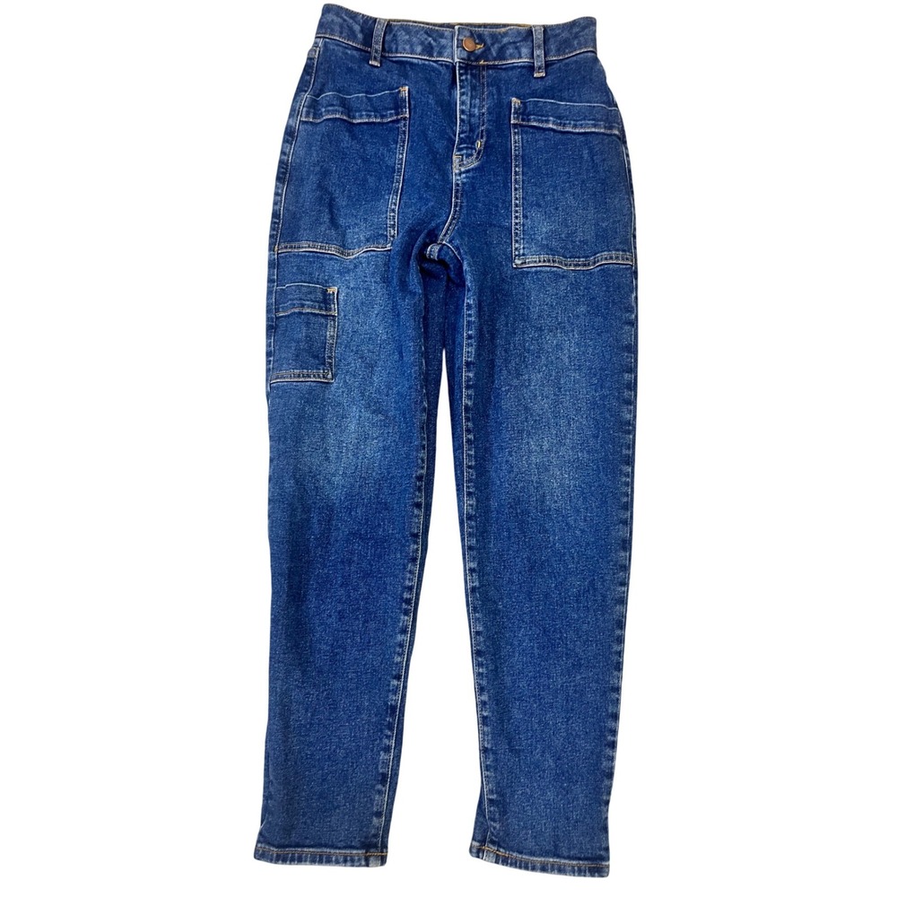 Boden Barrel Denim Jeans US 2R‎ Blue High Waist Utility Pockets Barrel Jeans - Picture 3 of 13